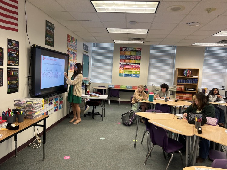 álgebra teacher standing teaching by board 