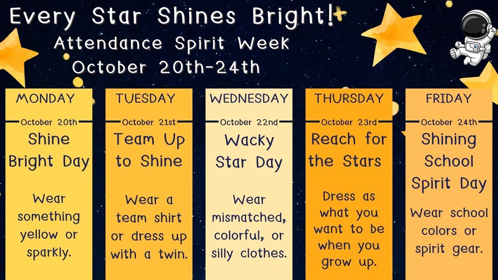 Attendance Spirit Week Eng.