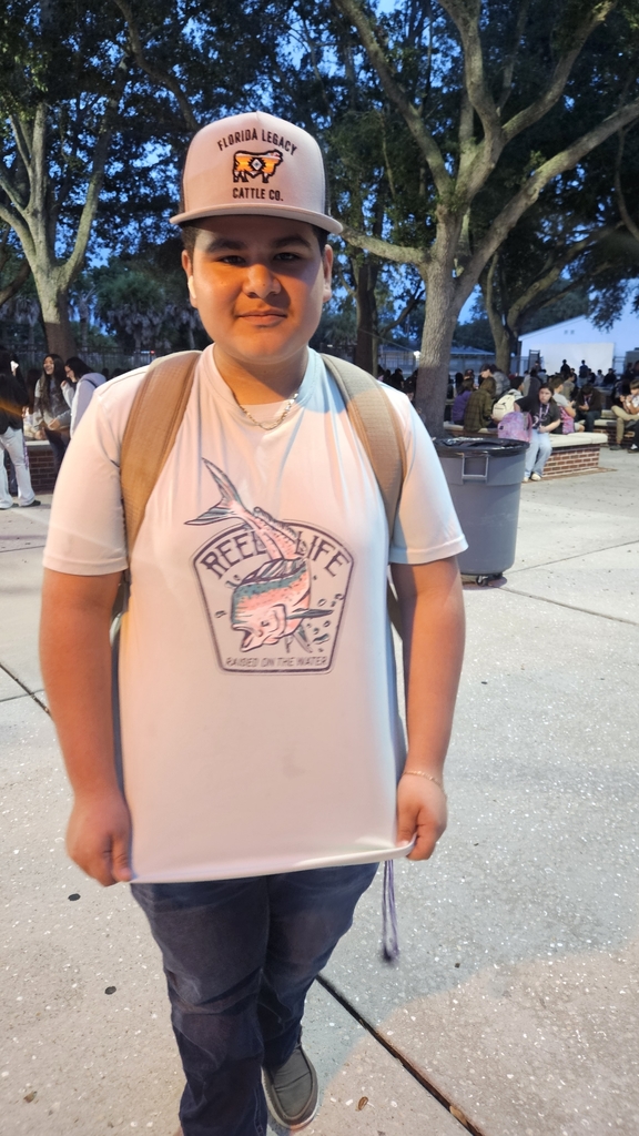 student wearing catfish shirt for spirit week