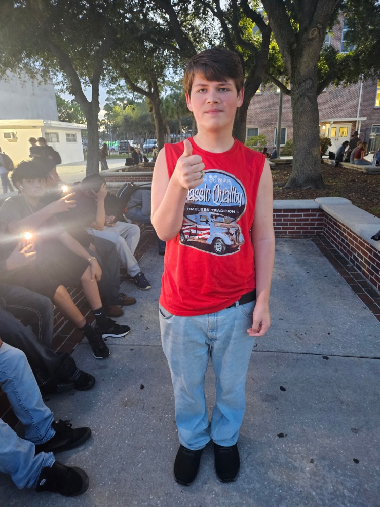 student dressed as parents for homecoming