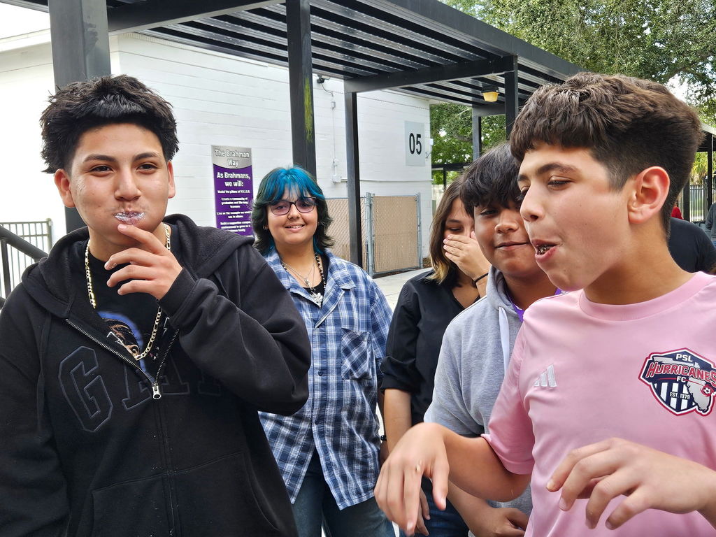 students participating in school lunch homecoming games