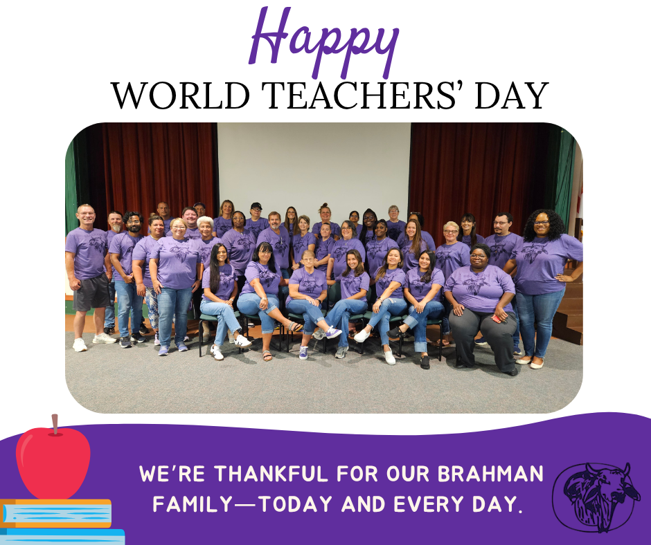 happy world teachers' day flyer with faculty picture
