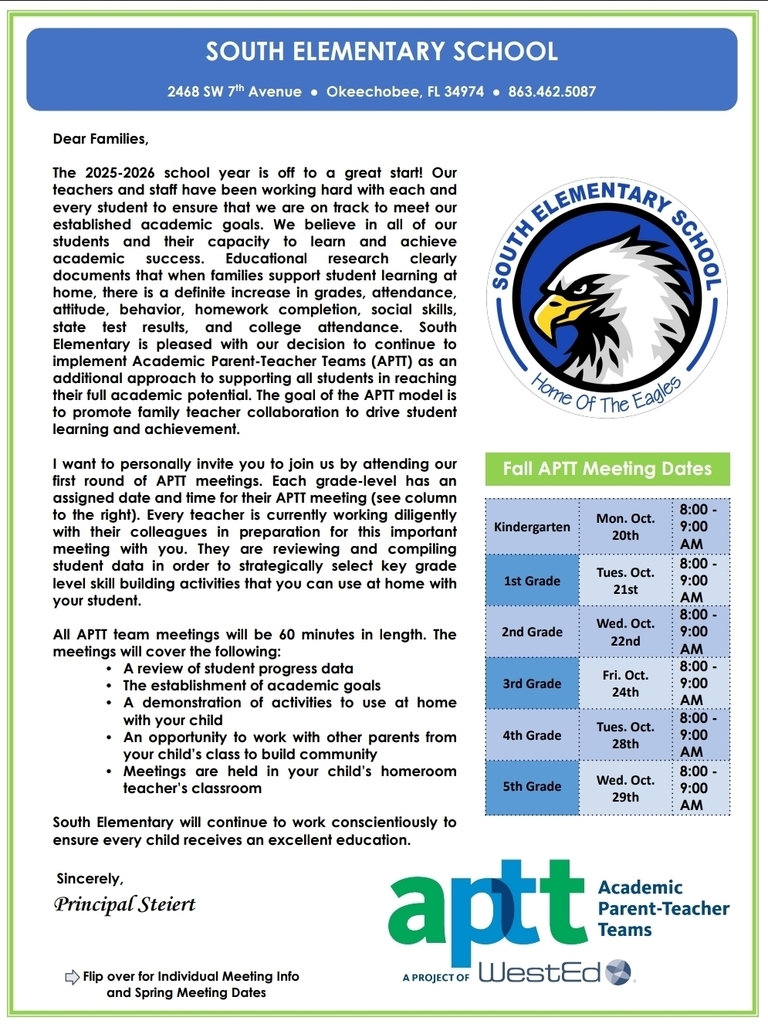 Fall APTT Letter & Dates