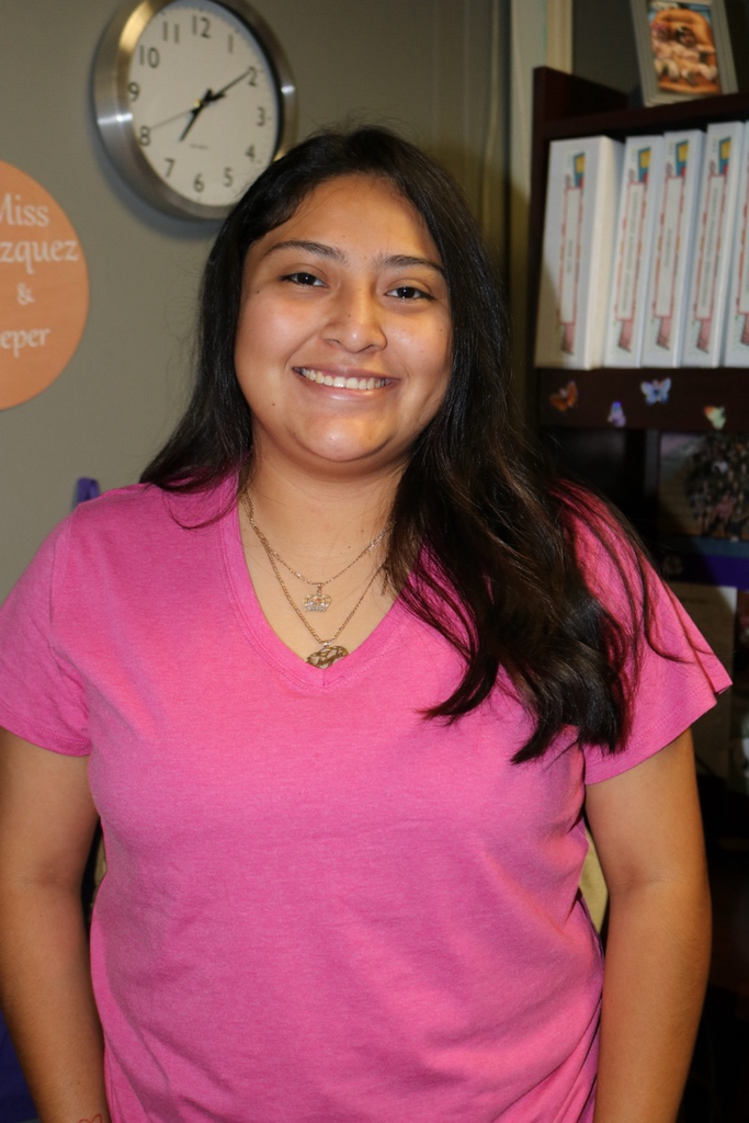 secretary wearing pink