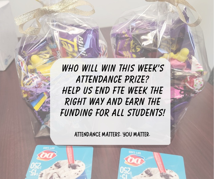 two baskets with text box asking who will win this weeks attendance prize
