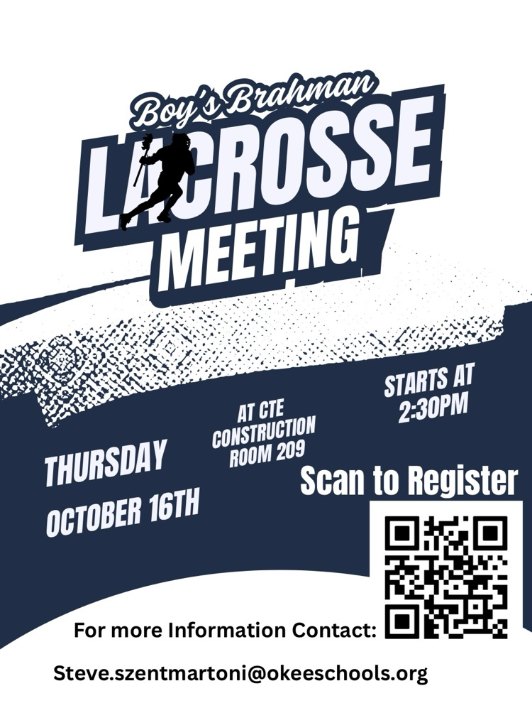 boys Brahman lacrosse meeting flyer