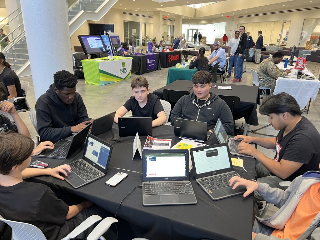 six students doing cyber challenges