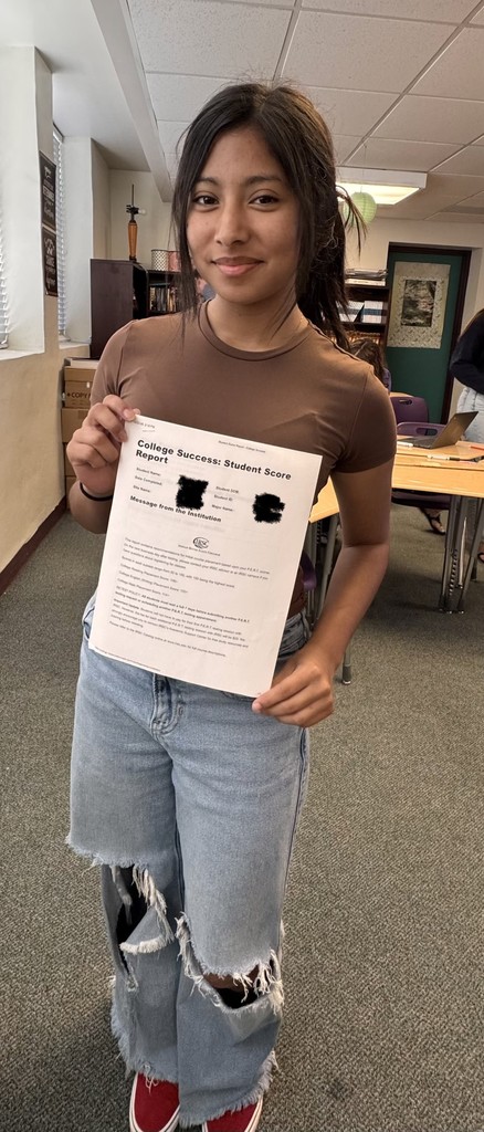 student showing pert scores report