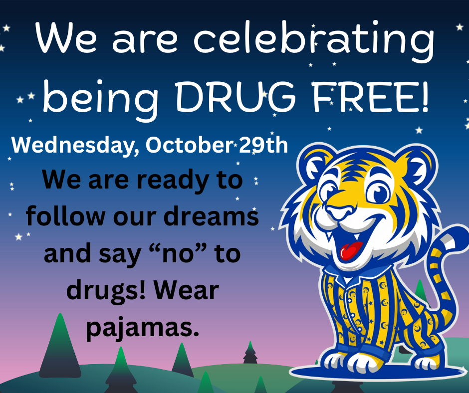 Night sky with trees and tiger in pajamas