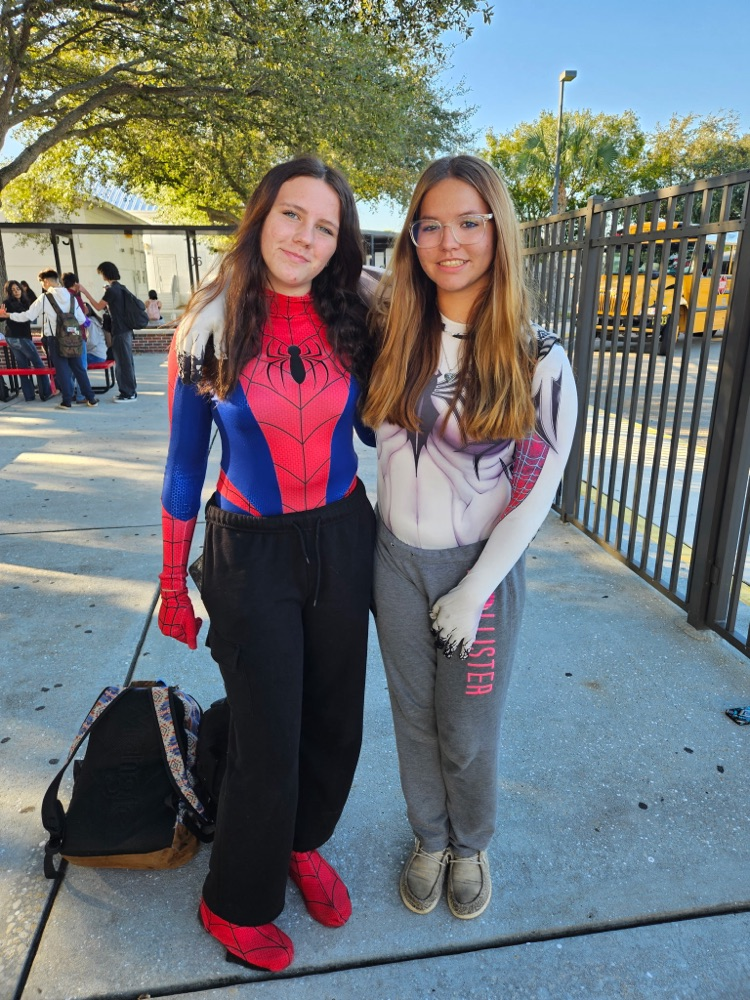 student dressed up for Halloween as Spider-Man
