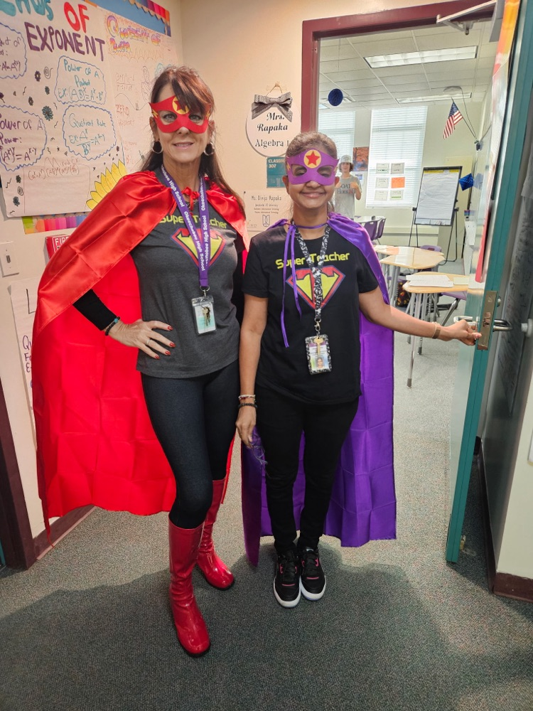 two teachers dressed up for Halloween