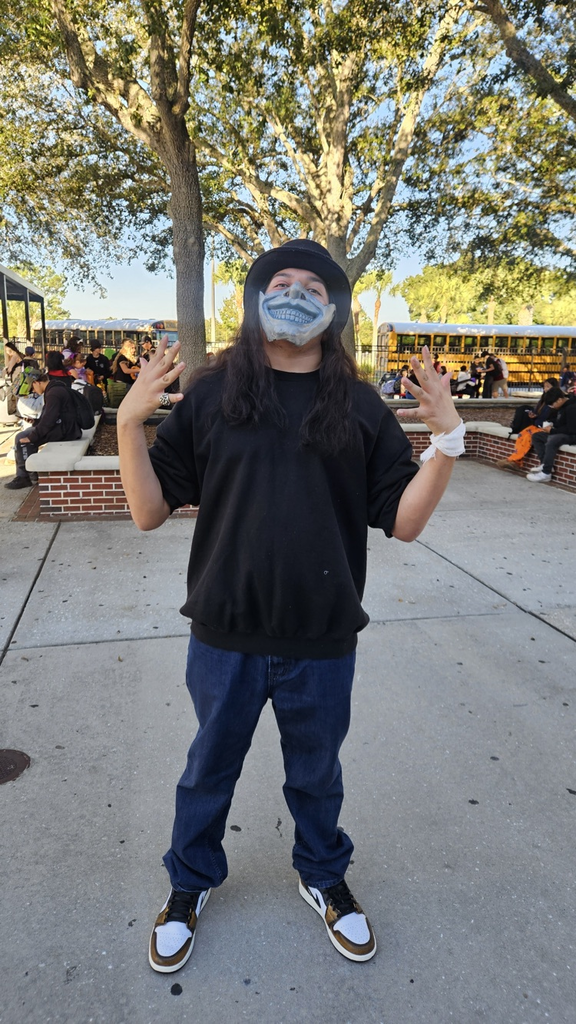 student dressed up for Halloween