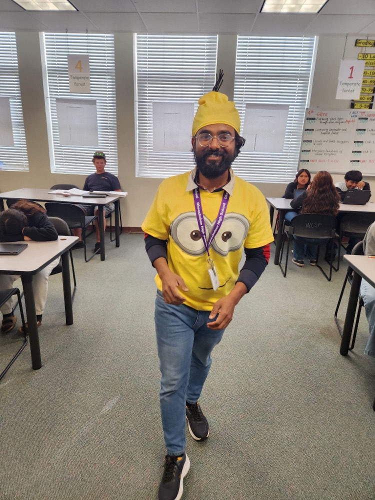 teacher dressed up for Halloween