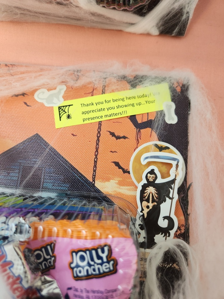 attendance prize close up for Halloween