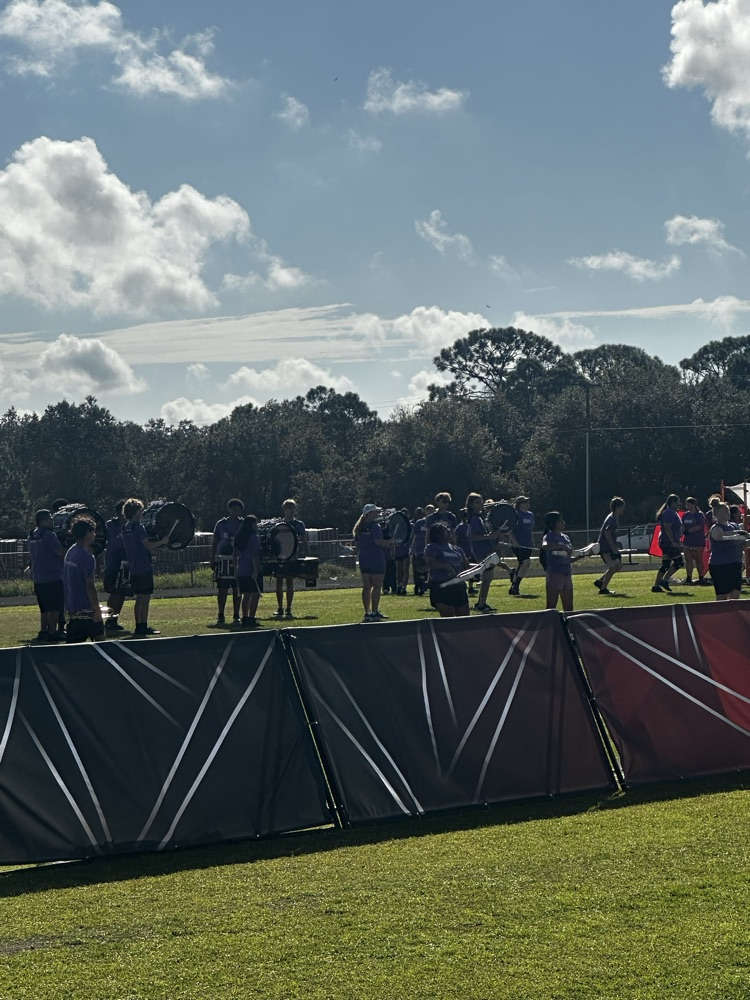 marching band at highschool stadium