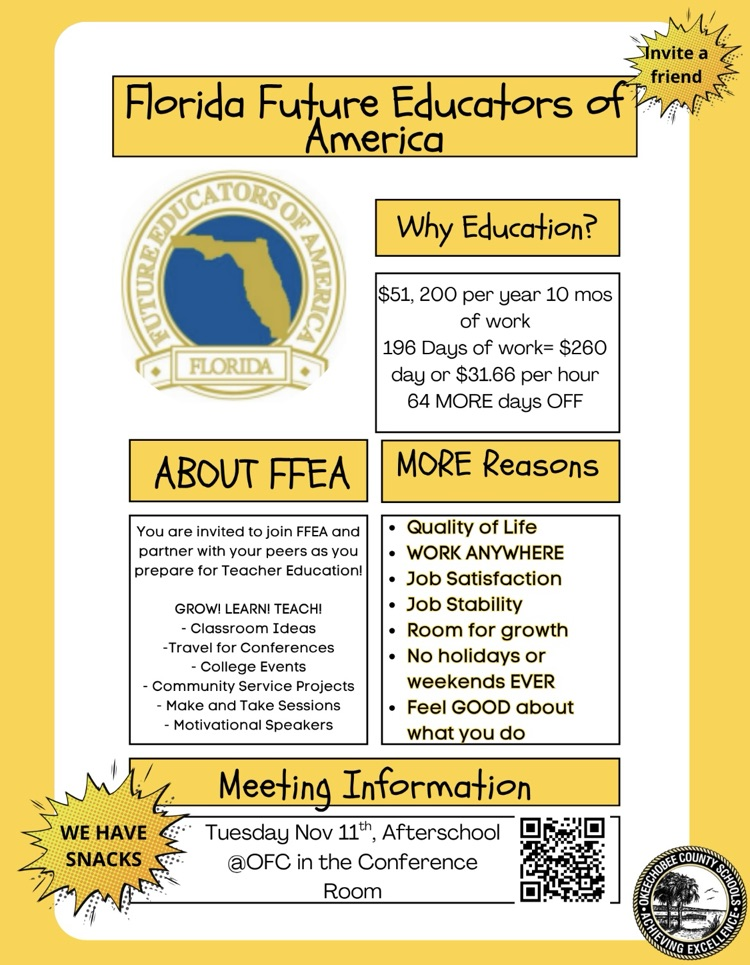 florida future educators of América meeting flyer