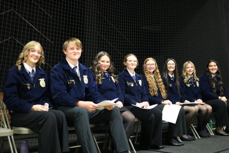 FFA students all sitting on stage