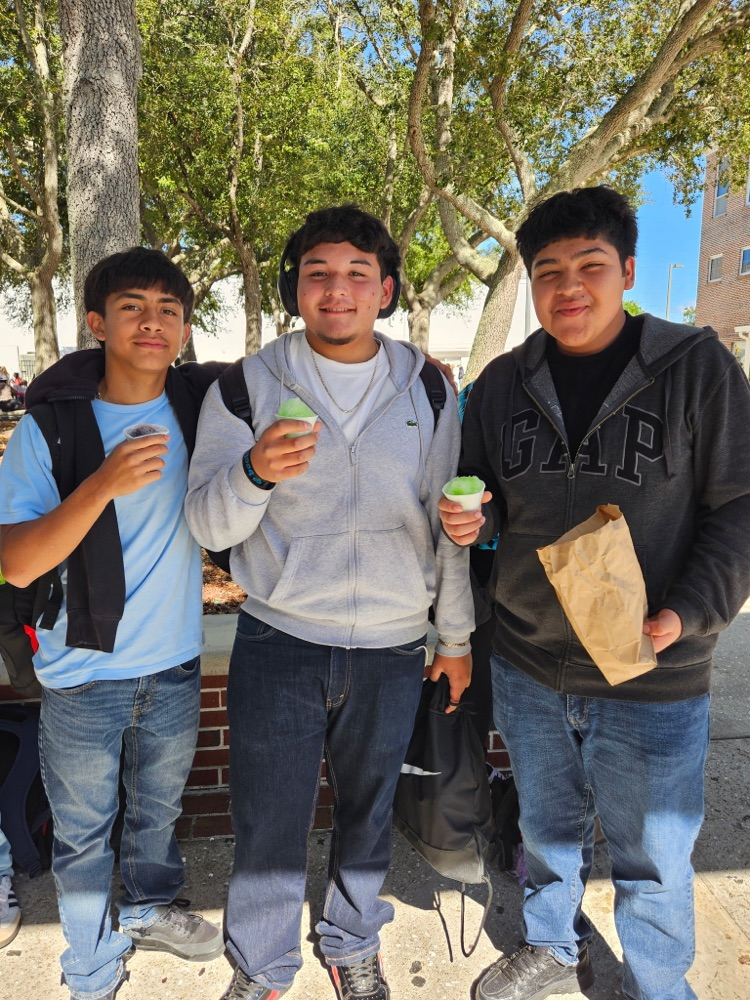 students enjoying snowcones for PBIS