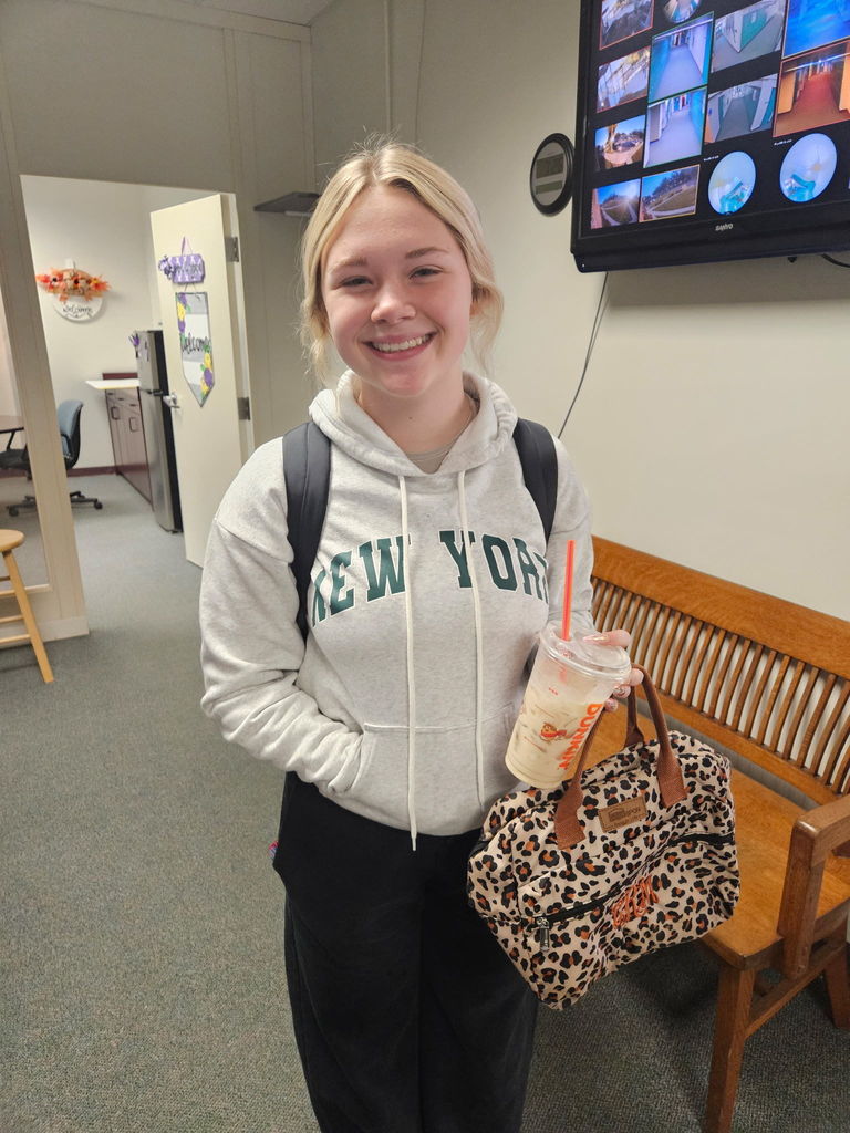 student in main office without braces