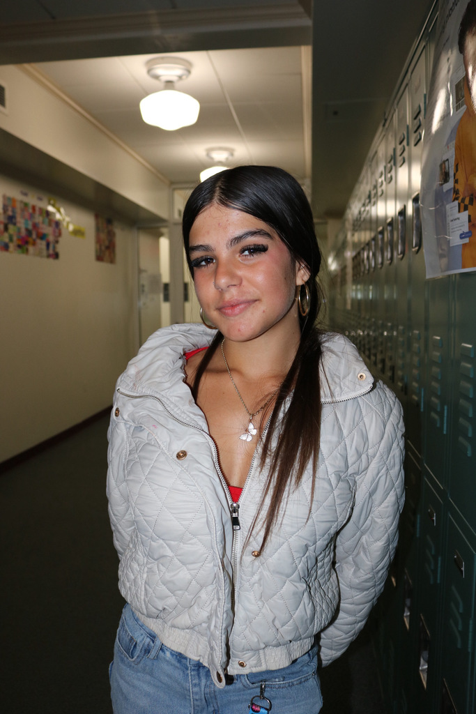student at student of the month luncheon