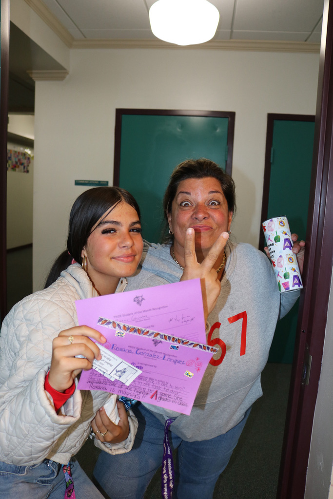 student at student of the month luncheon