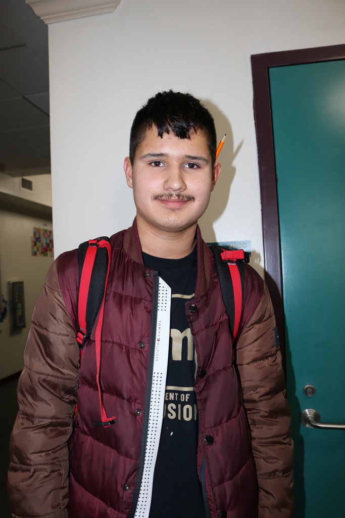 student at student of the month luncheon