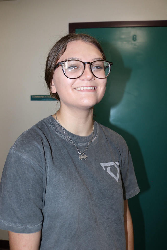 student at student of the month luncheon