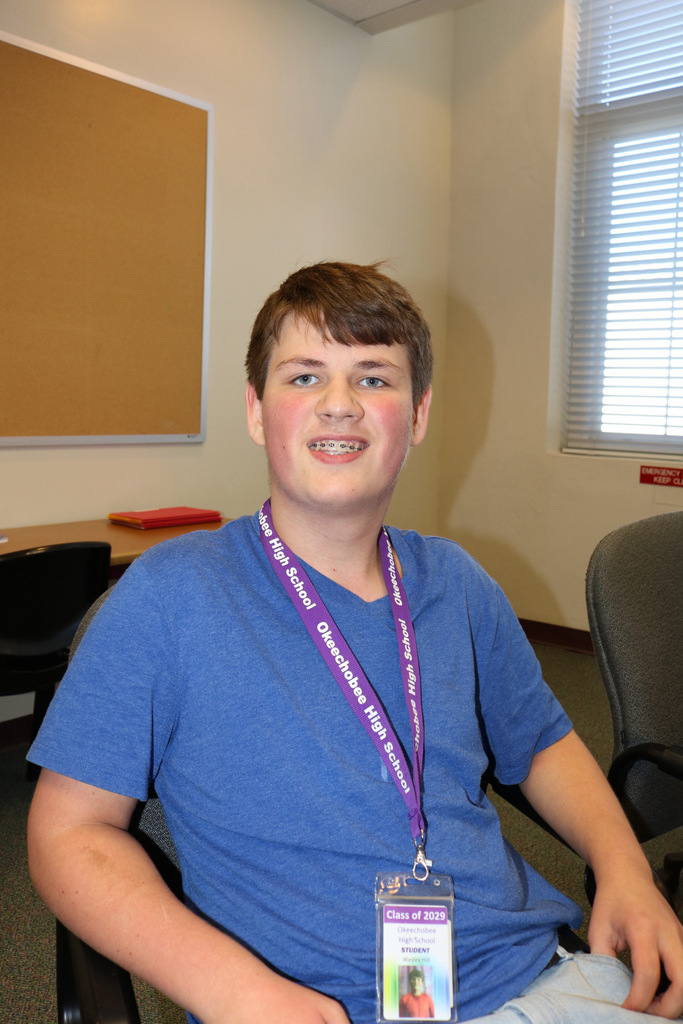 student at student of the month luncheon