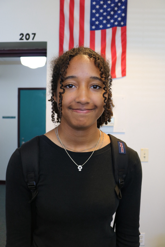 student at student of the month luncheon