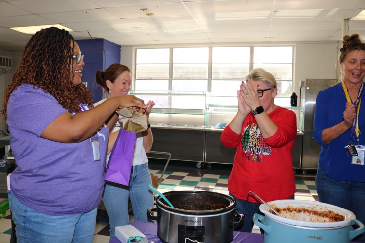 teachers at Thanksgiving luncheon