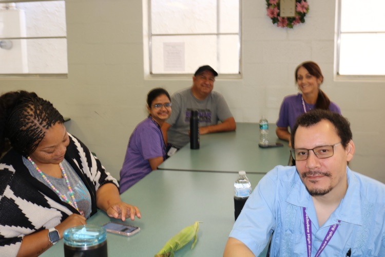 teachers at Thanksgiving luncheon