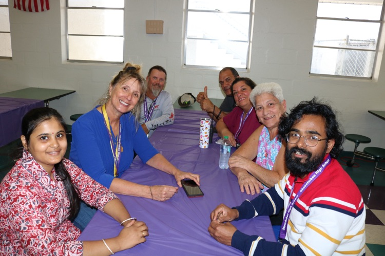 teachers at Thanksgiving luncheon