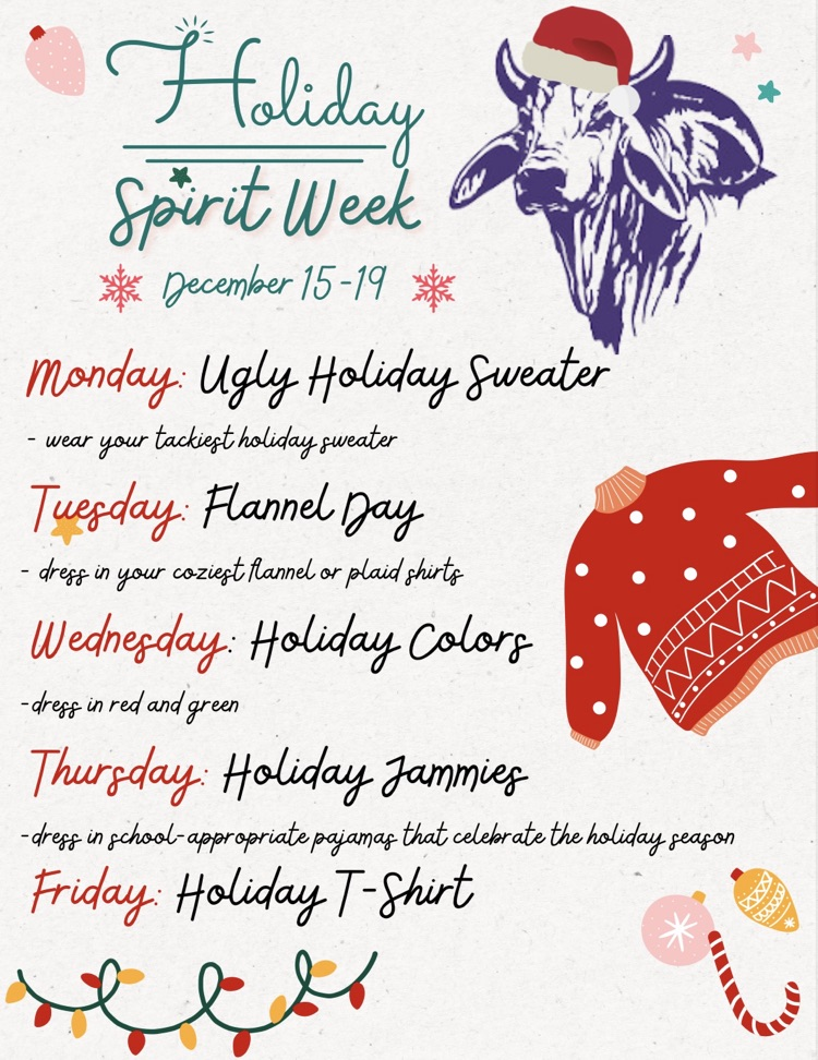 holiday spirit week flyer