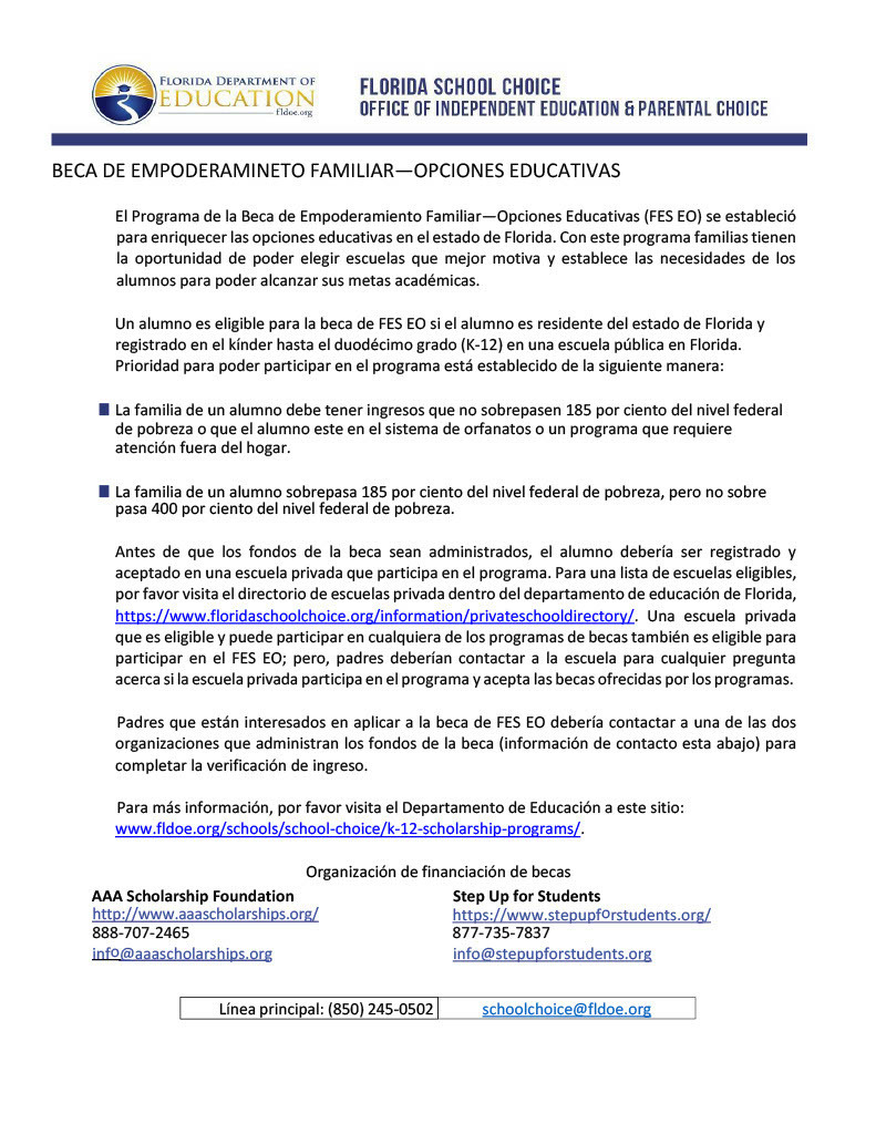 Nueva FDOE Actualizacion!