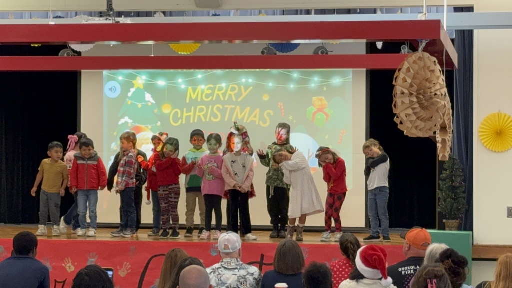 Students in Christmas outfits