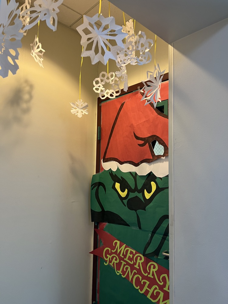 grinch decorated door