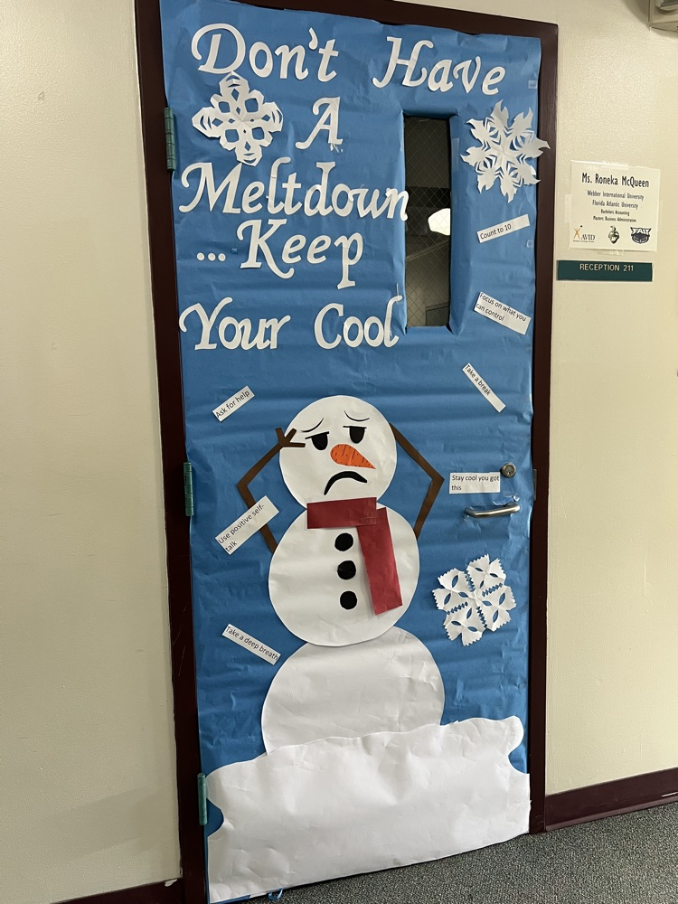 snowman decorated door