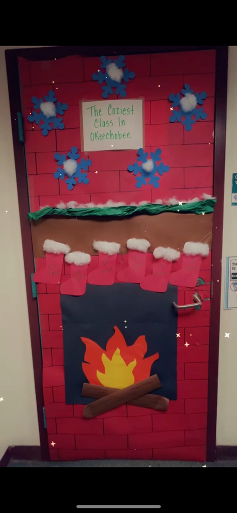 Christmas decorated door