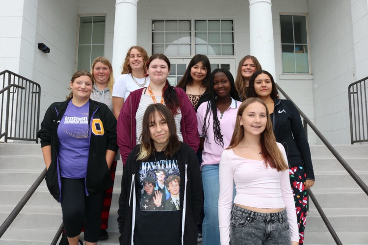 group picture of girls outside school 