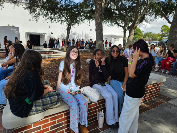 students in school courtyard 