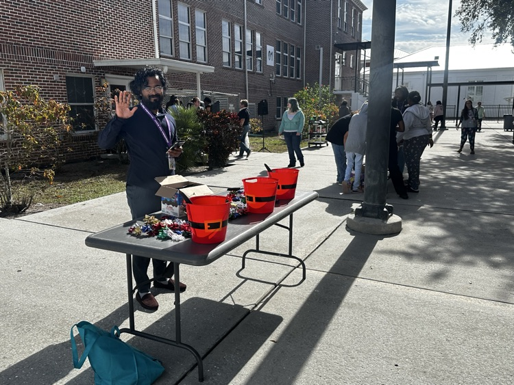 students playing holiday school games 