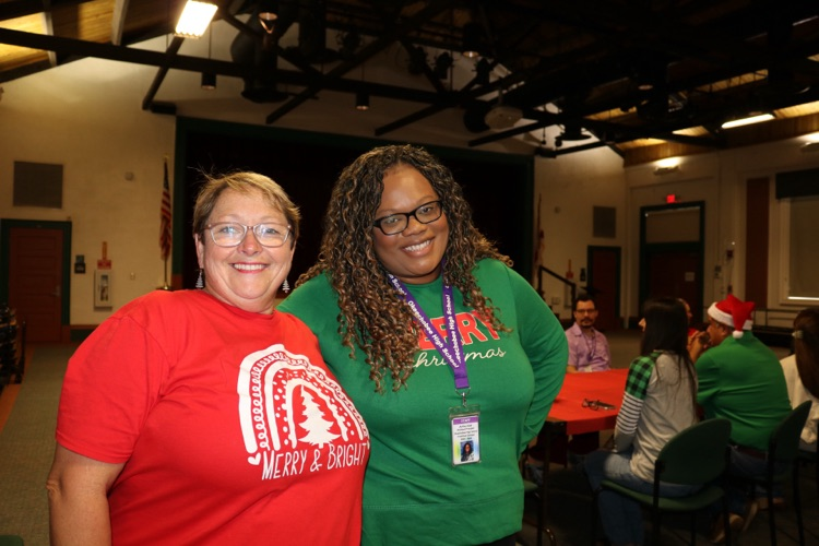 principal and assistant principal at school luncheon