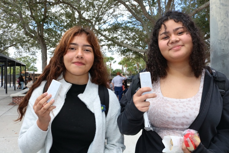 two students with icecream 