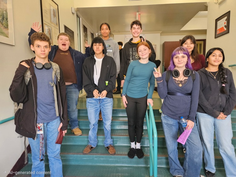 students for student of the month luncheon 