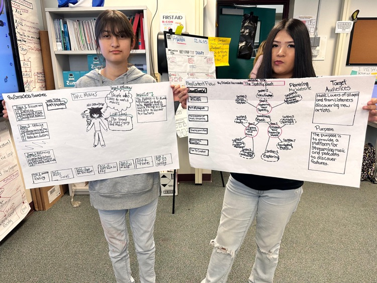 students showing off posters 