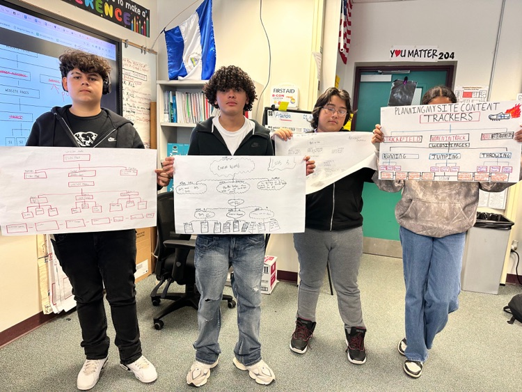 students showing off posters 