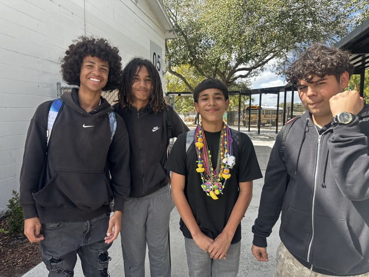 students celebrating Mardi Gras 