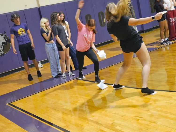 pe students having fun in gym