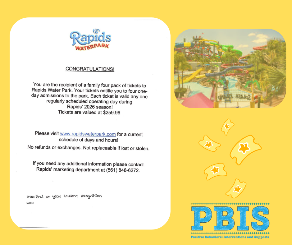 Flyer with rapids water park letter