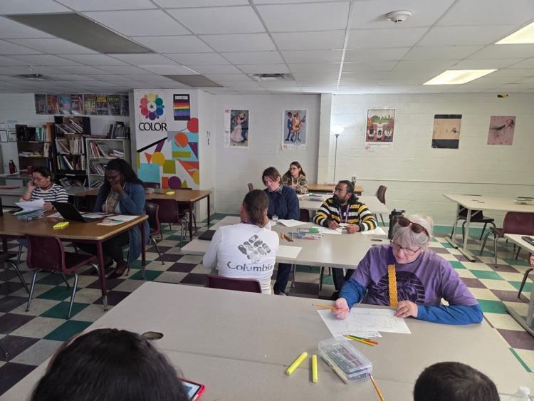 teachers in a PD in the art room